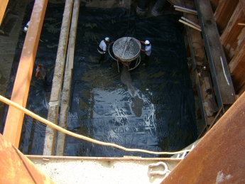 Wet Well, Fabric plcmnt., 8-26-10 021